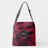 Sac Ajustable Magenta rose rouge noir géométrie motif Monogramme (Dos)