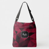 Sac Ajustable Magenta rose rouge noir géométrie motif Monogramme (Devant)