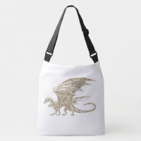 Magnifique Dragon De Mosaïque D'Or