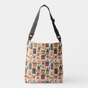 Sac Ajustable Maisons de Noël rustiques festives motif sans cout