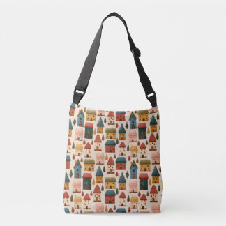 Sac Ajustable Maisons de Noël rustiques festives motif sans cout