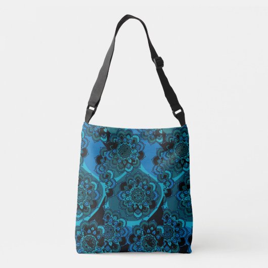 Sac Ajustable Mandala Design avec Bleu de Cobalt, Turquoise, Gri (Dos)