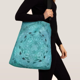 Sac Ajustable Mandala floral ethnique de grunge de turquoise