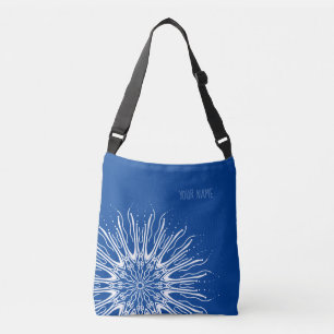 Sac Ajustable Mandala organique sur fond bleu
