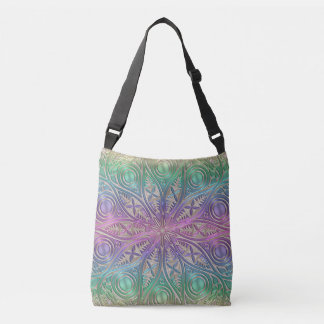Sac Ajustable Mandala pourpre rose iridescent d'or vert