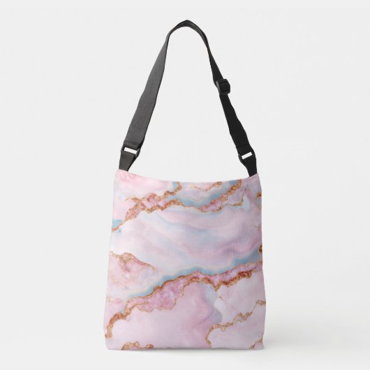 Sac Ajustable Marble Agate tendance Blue Rose Gold Collection (Devant)