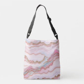 Sac Ajustable Marbre Agate Moderne Bleu Rose Collection Or (Dos)