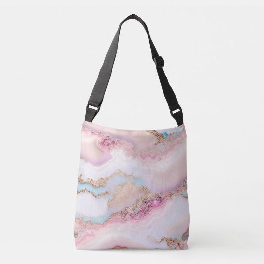 Sac Ajustable Marbre Agate Populaire Blue Rose Gold Collection (Devant)
