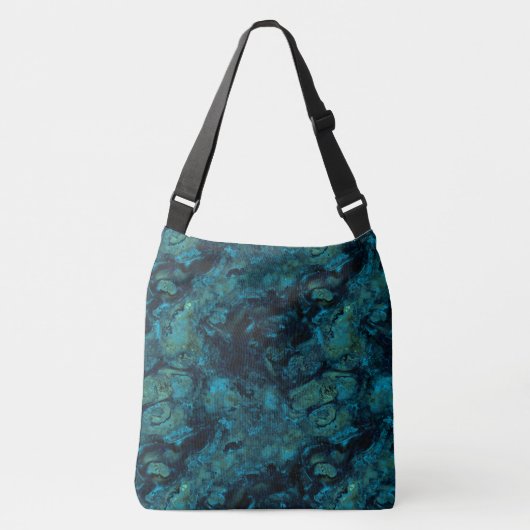 Sac Ajustable Marbre bleu et turquoise Abstrait (Devant)