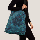 Sac Ajustable Marbre bleu et turquoise Abstrait (De près)