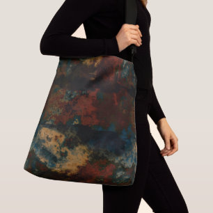 Sac Ajustable Marbre bleu, turquoise et rouille Abstrait