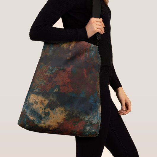 Sac Ajustable Marbre bleu, turquoise et rouille Abstrait (De près)
