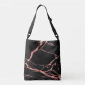 Sac Ajustable Marbre noir rose luxueux Ajouter un texte (Dos)