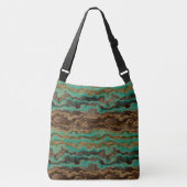 Sac Ajustable Marbre vert turquoise et marron Abstrait (Devant)