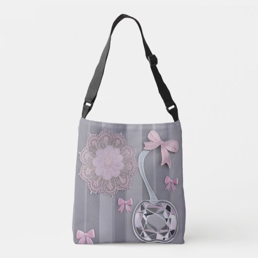 Sac Ajustable Mariage rose et gris cadeau Crystal Grey Art AI (Dos)