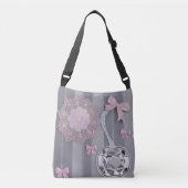 Sac Ajustable Mariage rose et gris cadeau Crystal Grey Art AI (Devant)