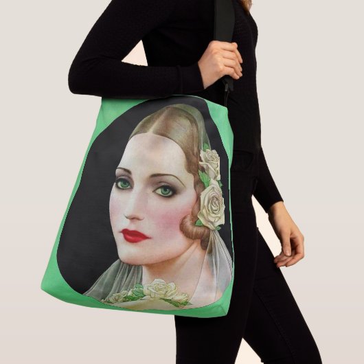 Sac Ajustable mariée à la rose blanche imprimée (De près)