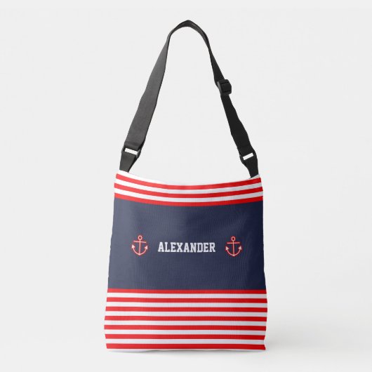 Sac Ajustable Marine marine Royal Red White Stripes (Devant)