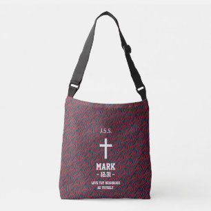 Sac Ajustable Maroon Zebra Stripes Motif Bible Verse Christian