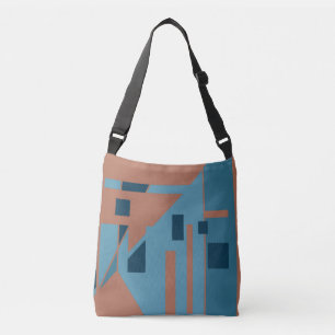 Sac Ajustable MCM Inspiré Tan Bleu Tans Design géométrique