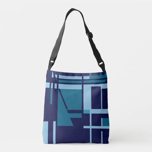 Sac Ajustable MCM Inspiré Turquoise Bleu clair sur Marine Abstra (Dos)
