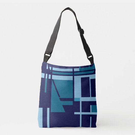 Sac Ajustable MCM Inspiré Turquoise Bleu clair sur Marine Abstra (Devant)