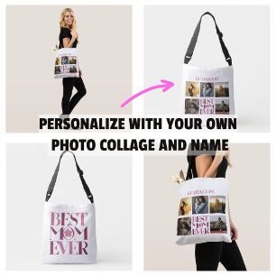 Sac Ajustable Meilleure Maman Collage Photo Rose Mignon