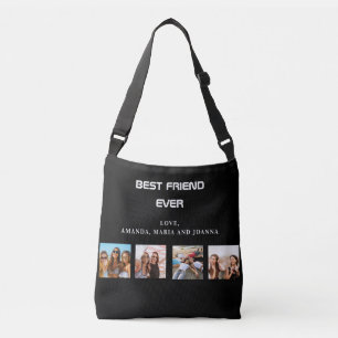 Sac Ajustable Meilleurs amis noir blanc photo nom collage