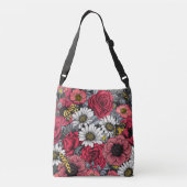 Sac Ajustable Mélange de fleurs en rouge et gris (Dos)