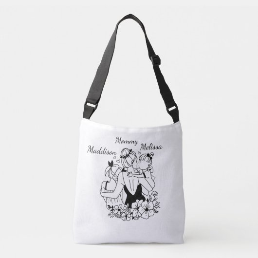 Sac Ajustable Mère Et Filles Alignent L'Art Avec Les Noms (Devant)
