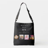 Sac Ajustable Mère famille photo collage noir (Dos)