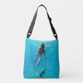 Sac Ajustable Mermaid Bleu Océan Été Moderne Monogramme (Devant)