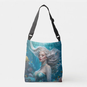 Sac Ajustable Mermaid cheveux en argent Turquoise Océan