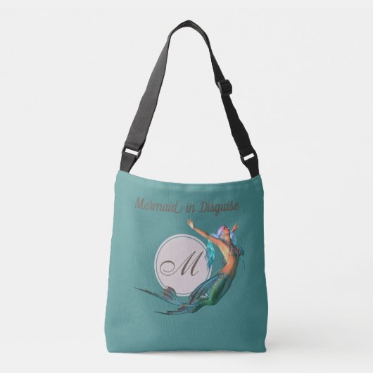 Sac Ajustable Mermaid Monogramme Belle Turquoise Personnalisée (Devant)