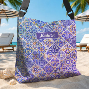 Sac Ajustable Mexicaine Sicilienne Méditerranée pourpre carreaux