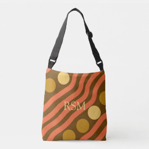 Sac Ajustable Mi-siècle Monogramme Orange Or Brown