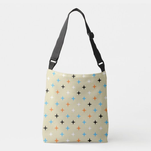 Sac Ajustable Mid Century Moderne Bleu Orange Noir Starburd (Devant)