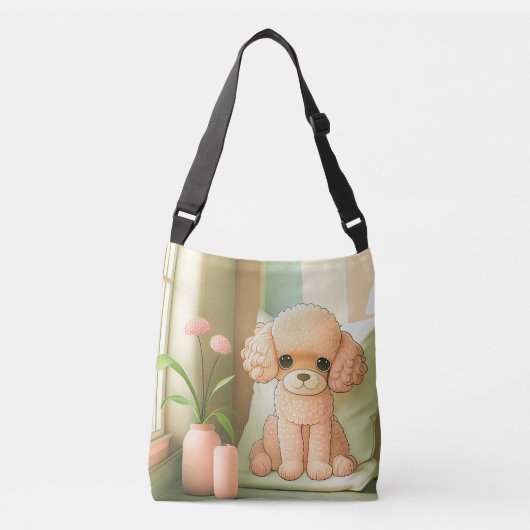 Sac Ajustable Mignon Dessin de Chiot Caniche Adorable | (Devant)