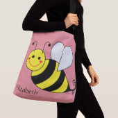 Sac Ajustable Mignon gaffez l'abeille dans le rose personnalisé (De près)
