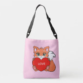 Sac Ajustable Mignonne Baby Fox avec coeur sur rose (Dos)