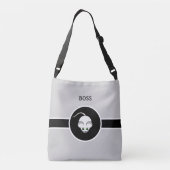 Sac Ajustable Mignonne souris blanche et calligraphie sur gris c (Dos)