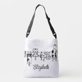 Sac Ajustable Mignons Chatons Suspendus Nom Personnalisé (Dos)