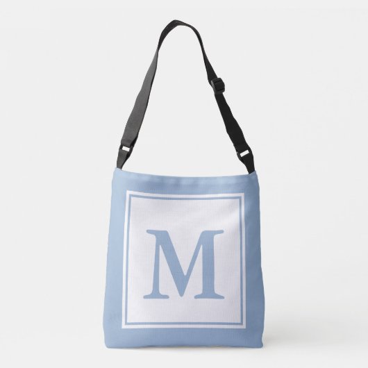 Sac Ajustable Modèle Monogramme blanc simple et bleu bébé (Dos)