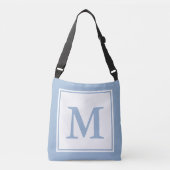 Sac Ajustable Modèle Monogramme blanc simple et bleu bébé (Devant)