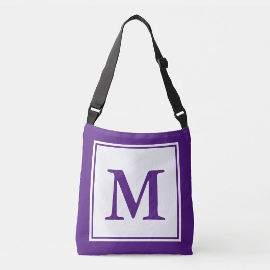 Sac Ajustable Modèle simple blanc et royal violet (Devant)