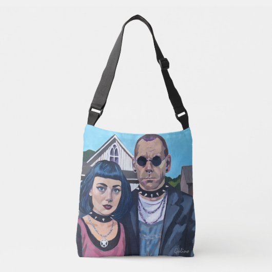 Sac Ajustable Modern American Gothic Art- Grant Woods Inspired (Devant)