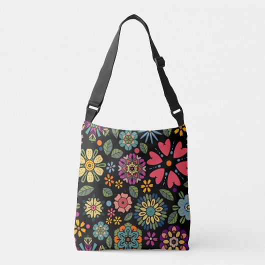 Sac Ajustable Modern Retro Floral Drawing Seamless Pattern Art (Devant)