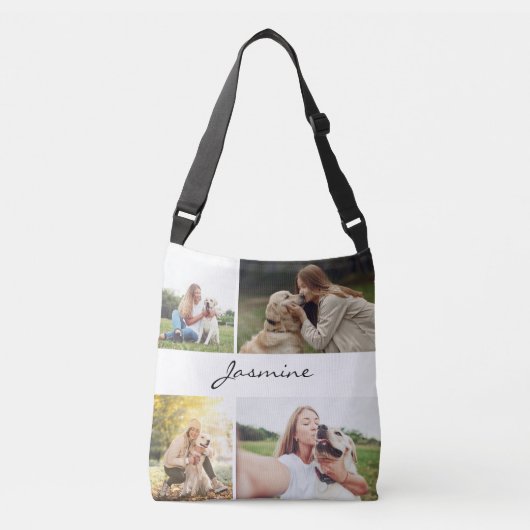 Sac Ajustable Moderne 4 Photos Collage Chien Blanc (Devant)