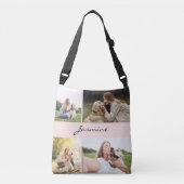 Sac Ajustable Moderne 4 Photos Collage Chien rose (Devant)