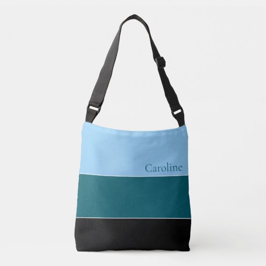 Sac Ajustable Moderne Bleu Turquoise Noir  (Devant)